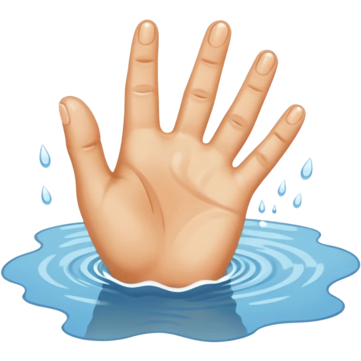 Fingers in puddle emoji