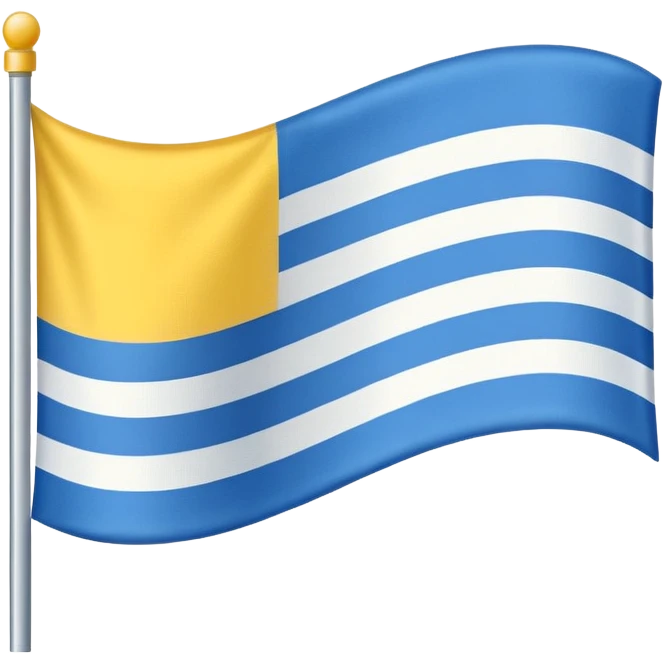 A flag with Blue on top than in the middle White and on the bottom yellow only Like 3 Stripes  emoji