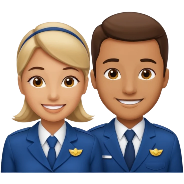 female flight attendant working with her male colleague emoji