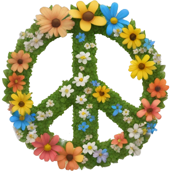 Peace sign with flowers emoji