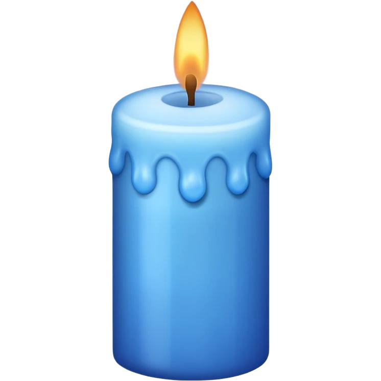 blue big candle emoji