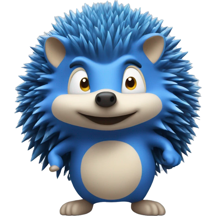 Blue hedgehog that runs fast emoji