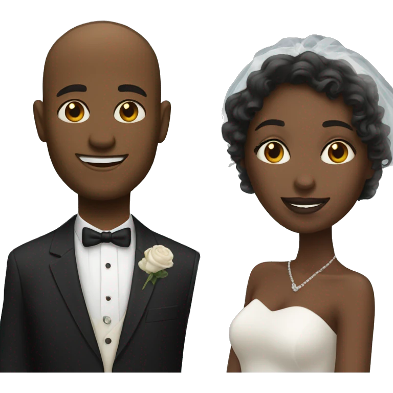 White man and black women married emoji
