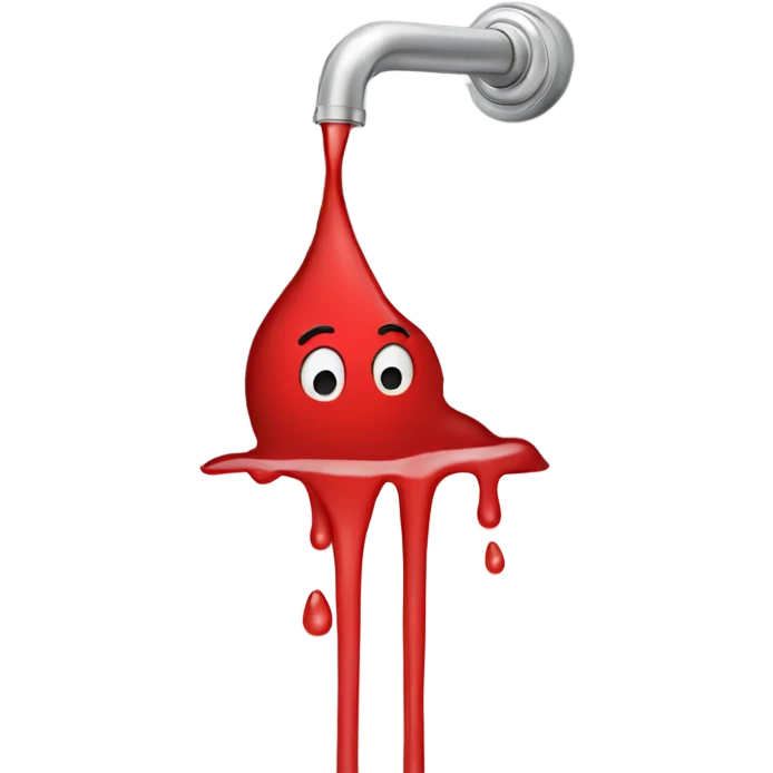 red water dripping from bath tub emoji