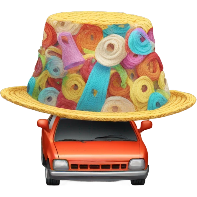 Car wearing hat emoji
