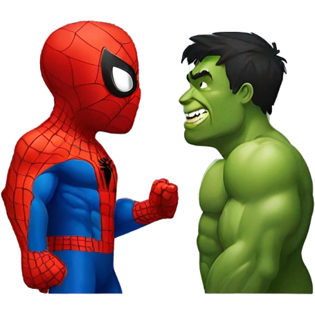 Spiderman kiss hulk emoji