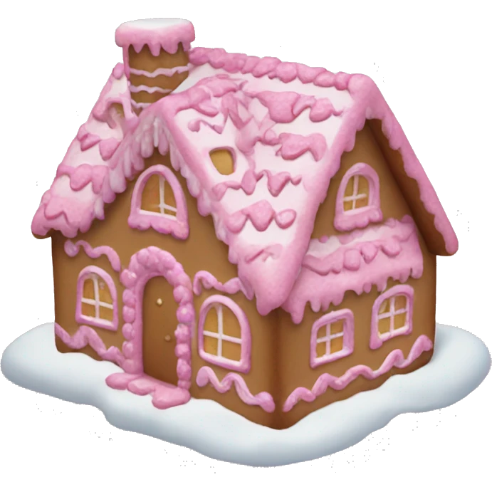Pink gingerbread house emoji