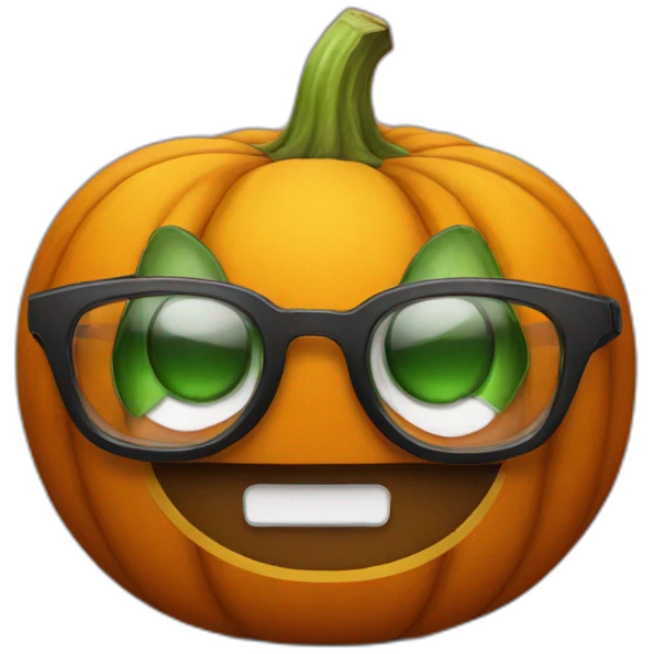 pumpkin with glasses emoji