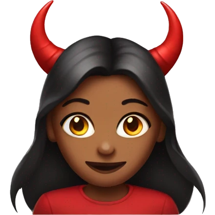 Girl with devil's horns emoji