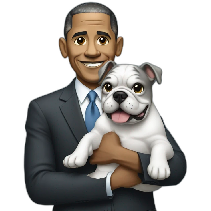barack obama holding grey bulldog emoji