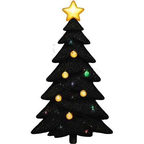 Black sparkly Christmas tree  emoji