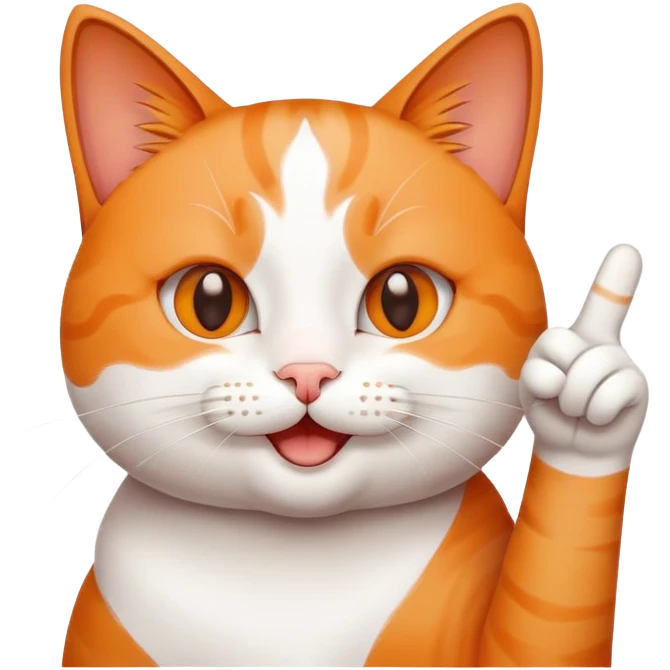 happy cat giving a peace sign emoji