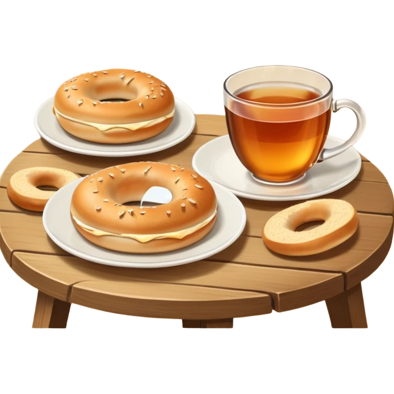 Tea and bagels emoji