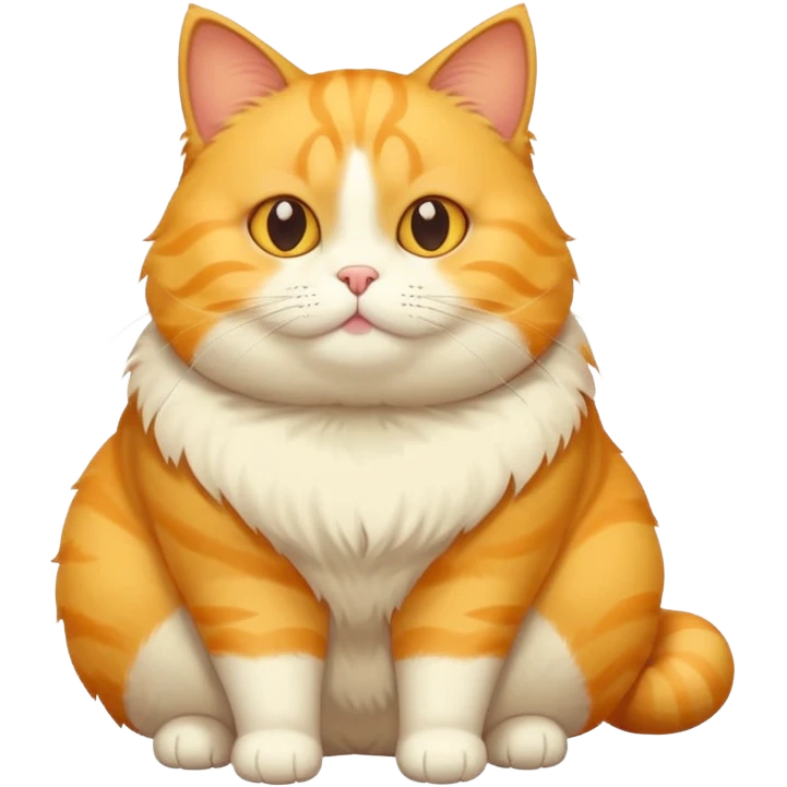 cute yellow fat cat whole body emoji