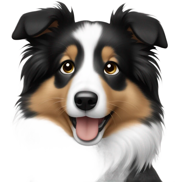 Black and white Sheltie puppy emoji