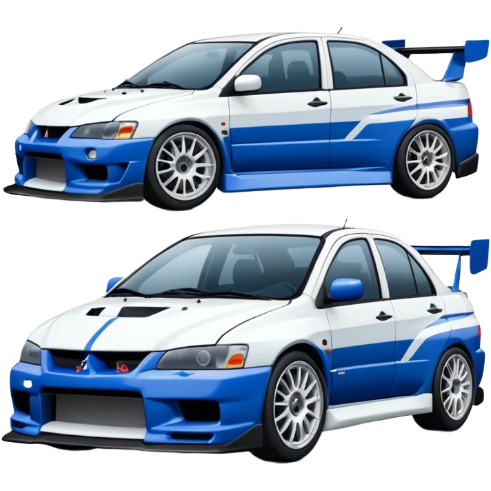 Mitsubishi lancer Evo viii blue and white emoji