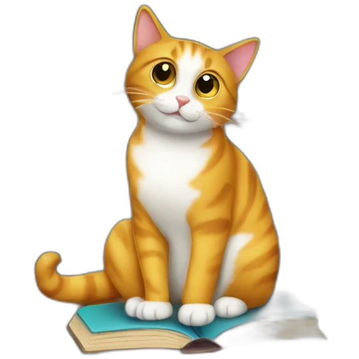 cat loves books emoji