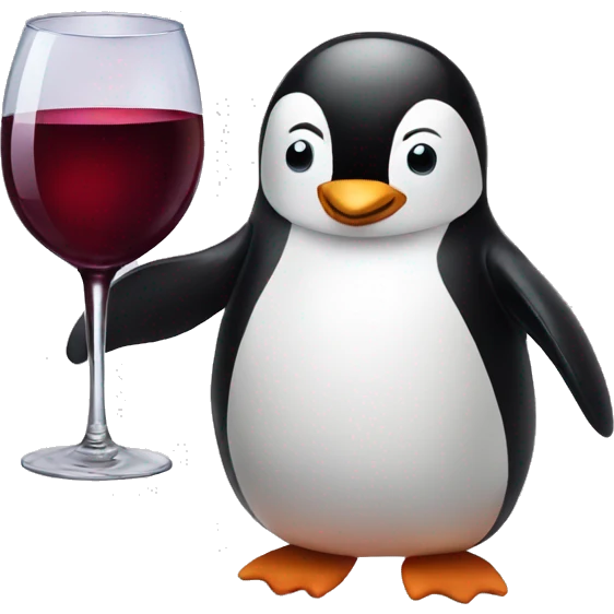 Penguin with wine  emoji