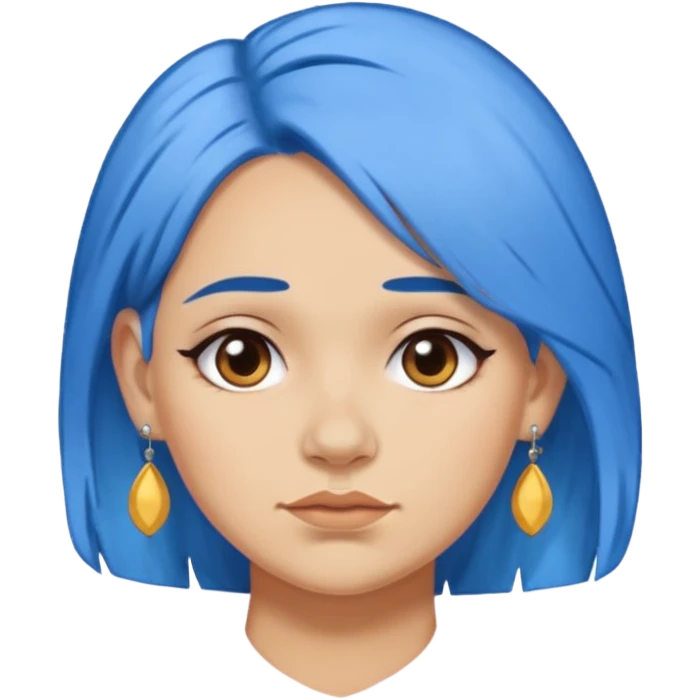 venice gondolier woman fat earring wearing blue hair face emoji