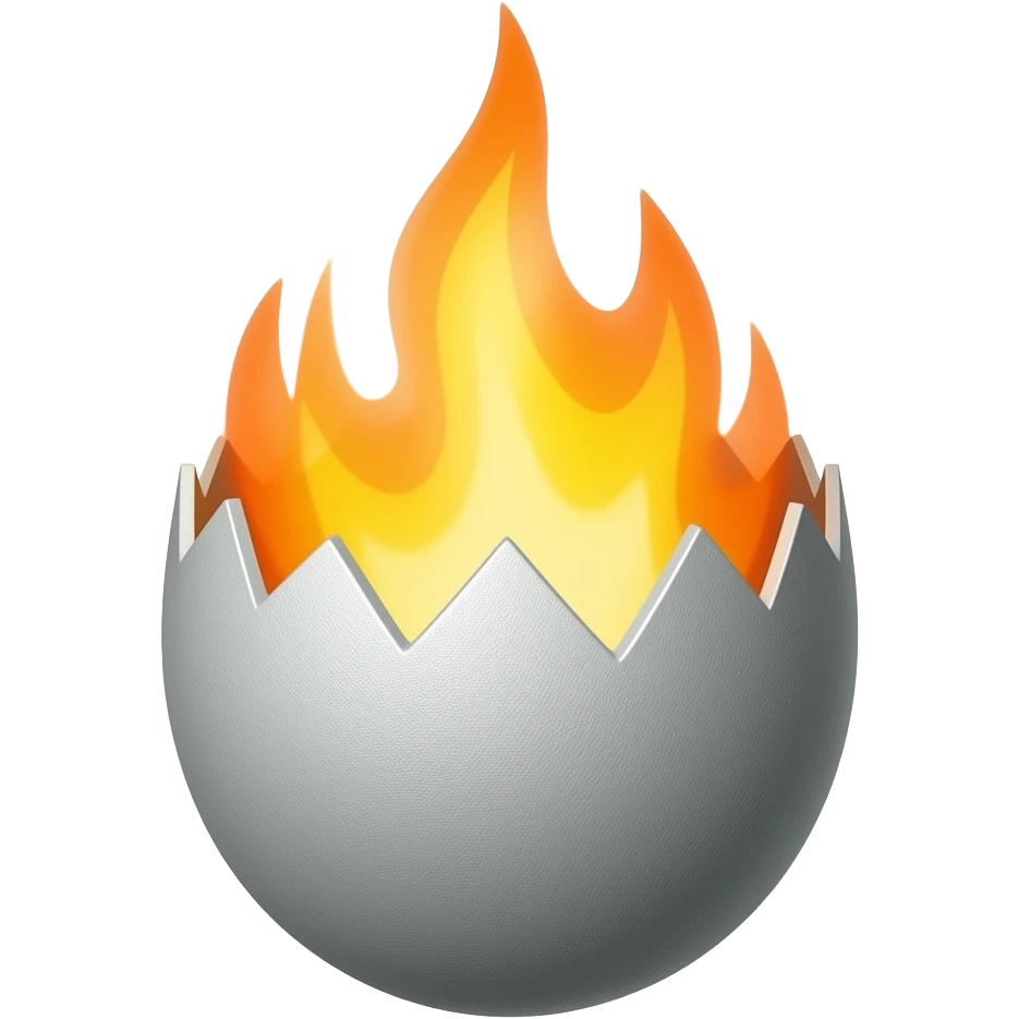 Silver Egg On fire emoji