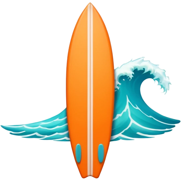 1 orange Surfboard with wave emoji