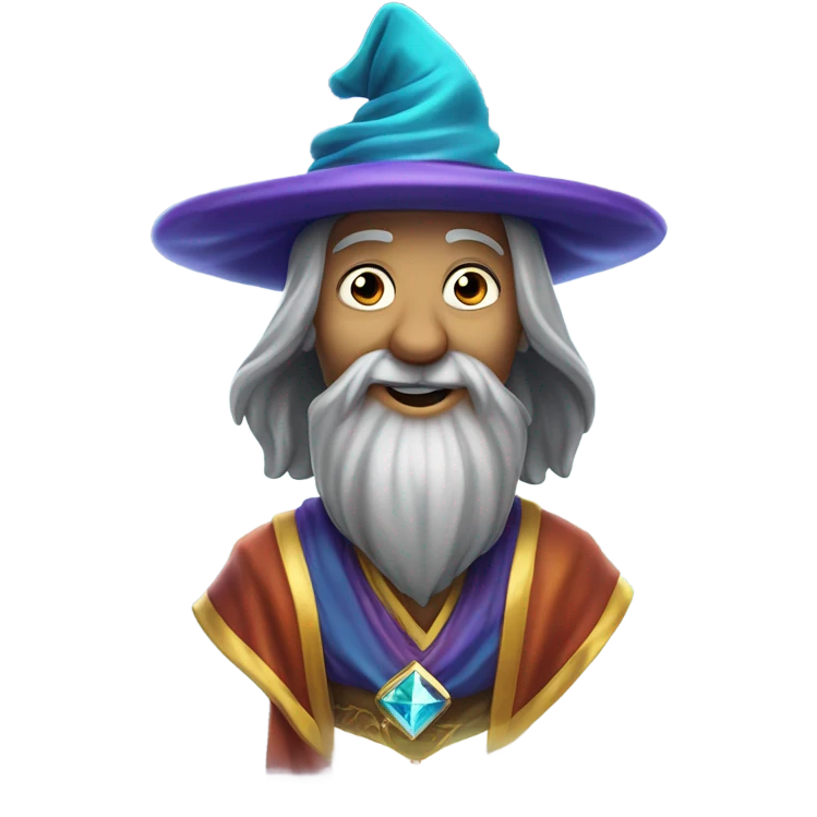 Wizard smiling with a diamond grill emoji