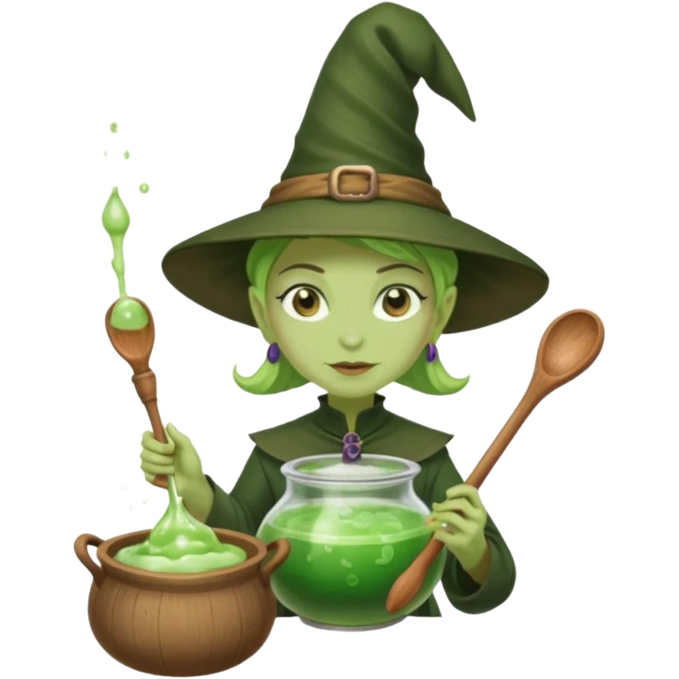 green witch cooking potion emoji