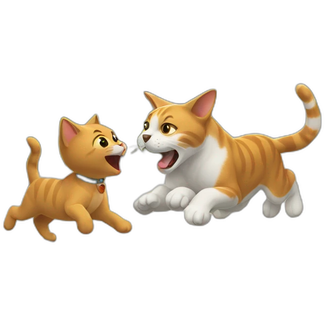 Cat chases dog emoji