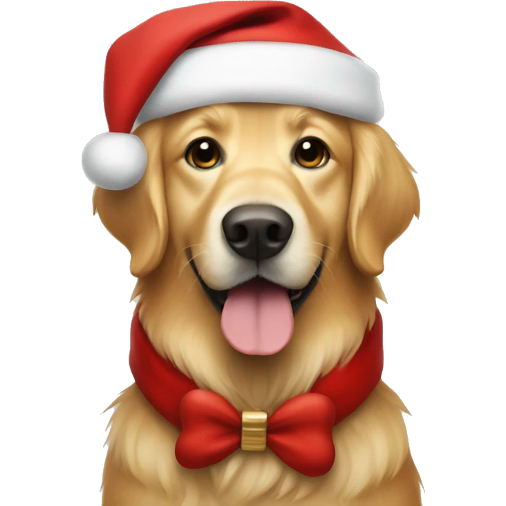 Golden retriever dressed as Santa Claus  emoji
