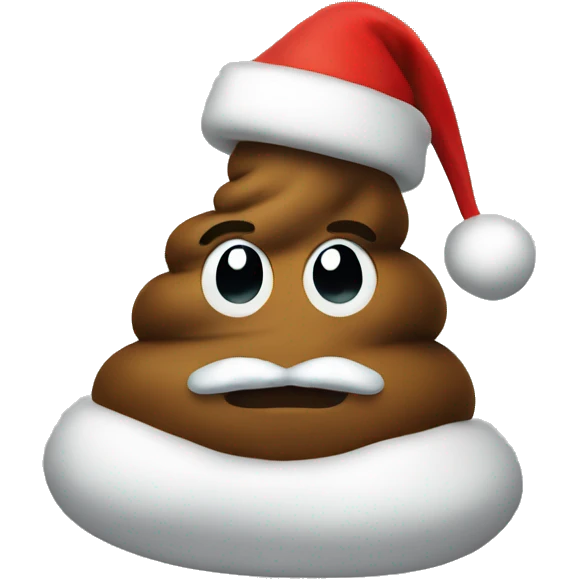 Poop with a Santa hat emoji