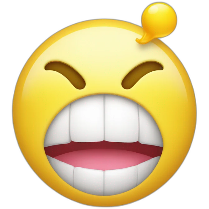 Emoji jaune faisant une Bulle de Chewing-gum avec sa bouche emoji