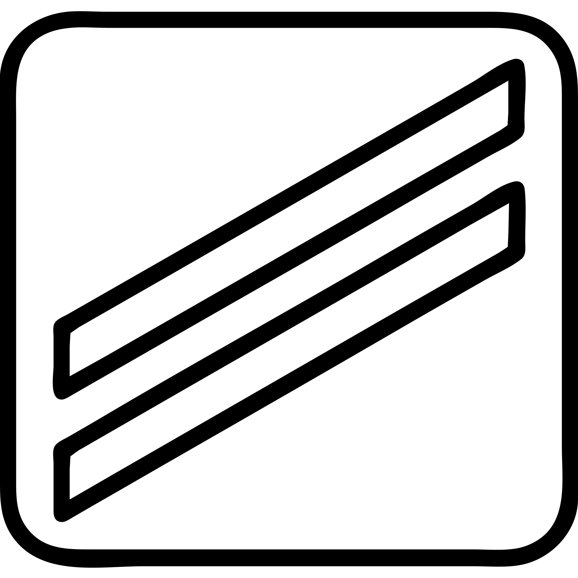 Create a minimal and clean design of three black diagonal stripes on a navy blue square background. No eagle or extra details. Match the style of the provided reference image which is an outlined icon with no fill, verbose prompt style. emoji