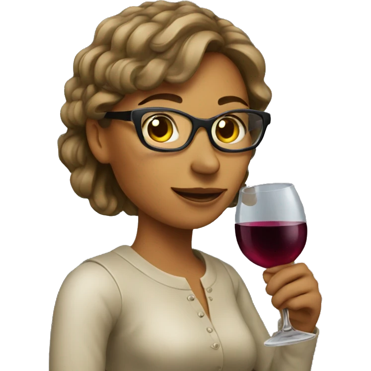 woman with glass wine emoji
