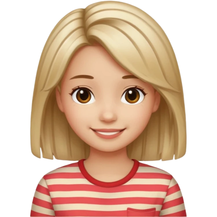 stripped shirt wearing Cute girl nice hair style. emoji
