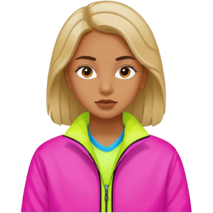 Russian underground fashion neon color jacket emoji