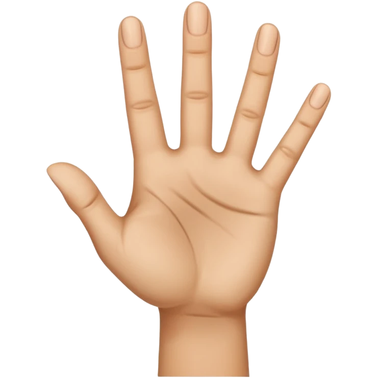 hand emoji, where the palm is facing us. all fingers are straight except for the middle finger. The midde finger is bent and pointing towards the forground emoji