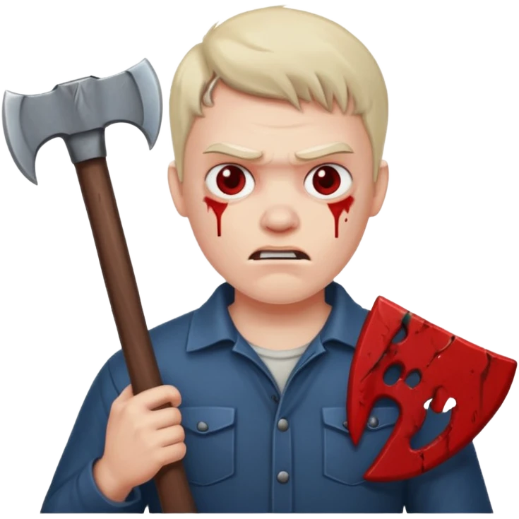 A guy chop other's head off emoji