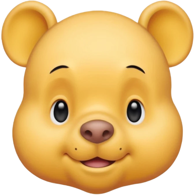 winee the pooh with yellow pastel skin cute and with no body no shirt only the head emoji