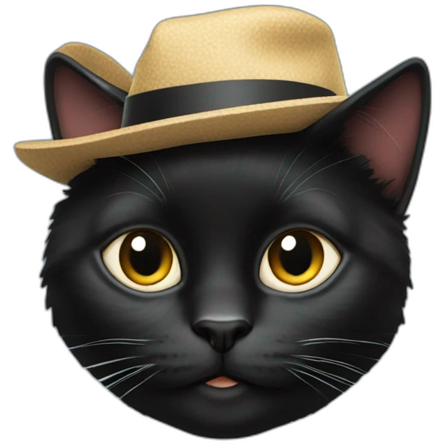 A black cat with a wicht hat emoji