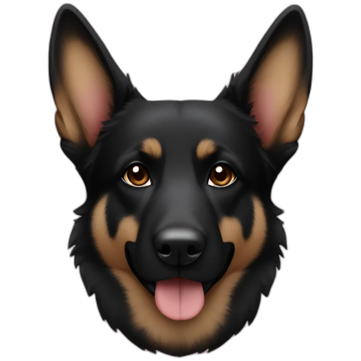 Hearts and Black german shepherd with tan eyebrows emoji