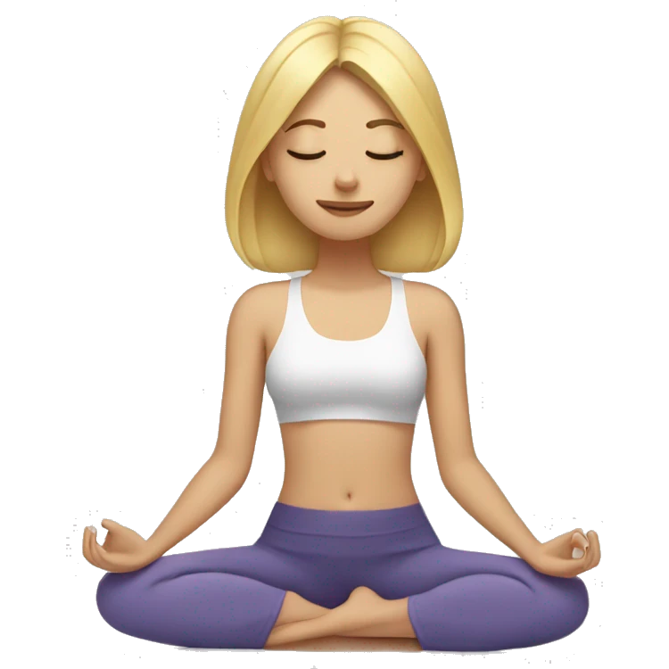 Blonde lady doing yoga with closed eyes emoji