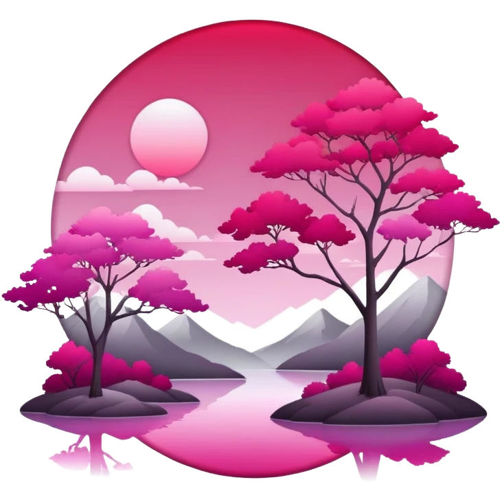 Romantic Red Pink Magenta White Silver Gradients Aesthetic Scenery emoji