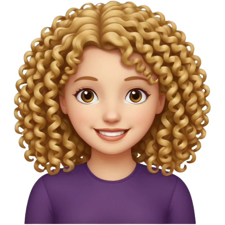 white girl with curly hair emoji