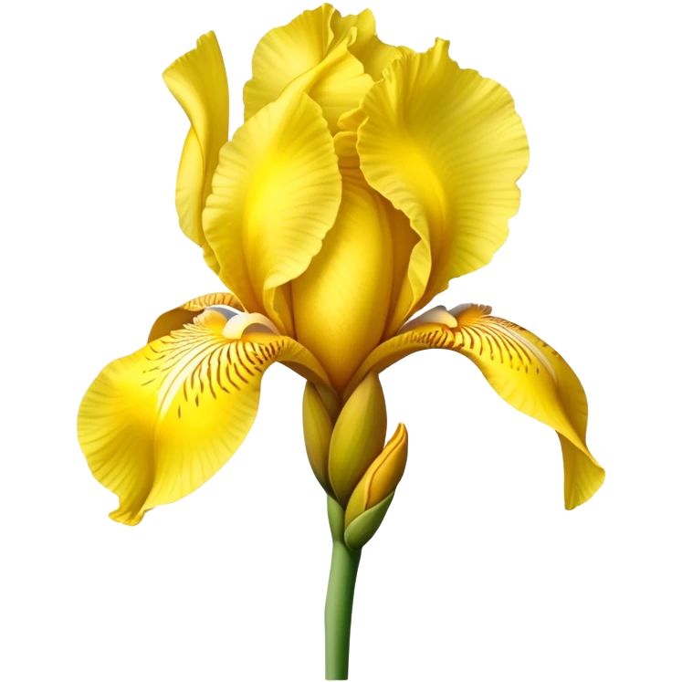 single Bright Yellow Iris, straight stem emoji