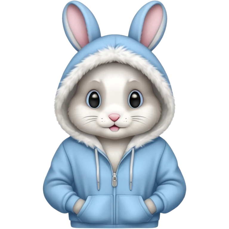 Bunny wearing a hoodie emoji