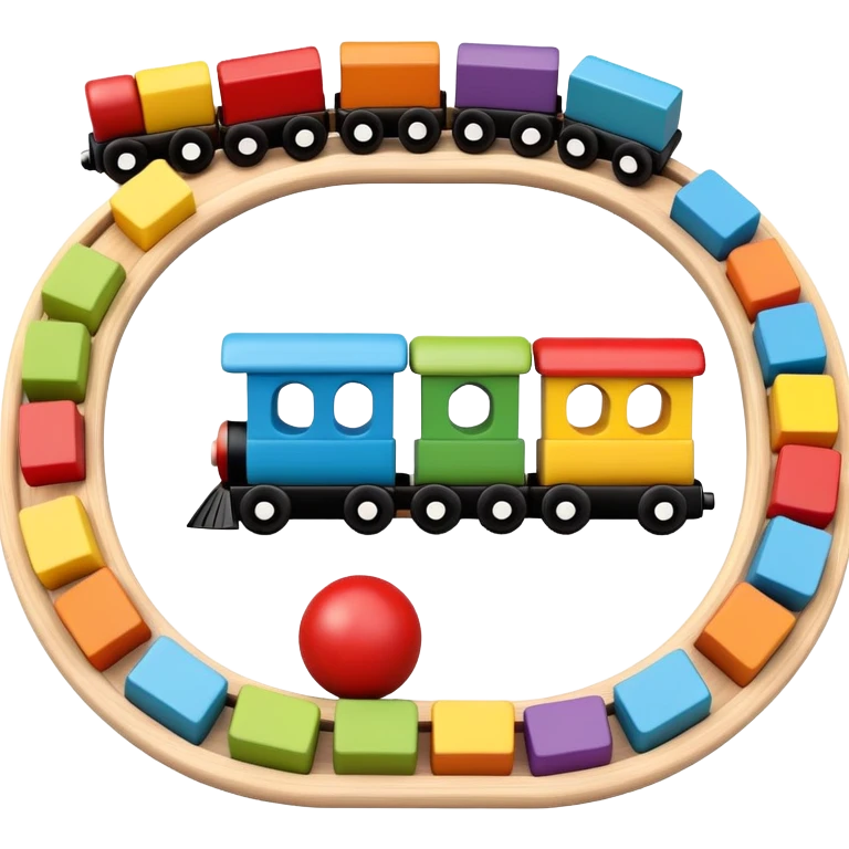 wooden toys set with blocks, train, and stacking rings for children emoji
