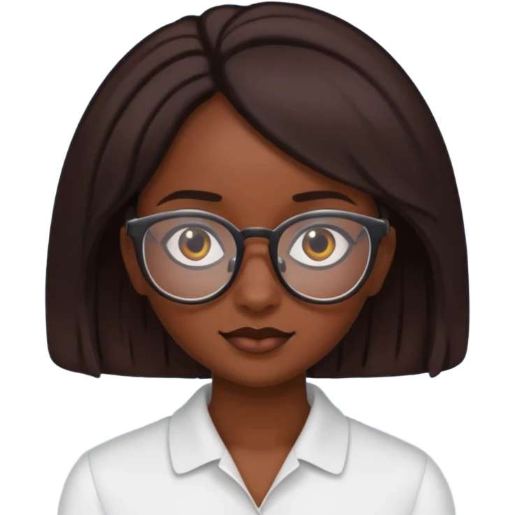 dark skinned girl with glasses emoji