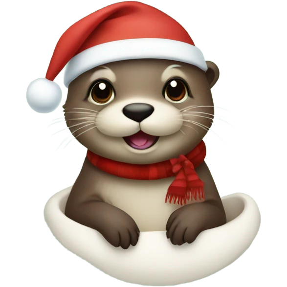 Christmas Otter emoji