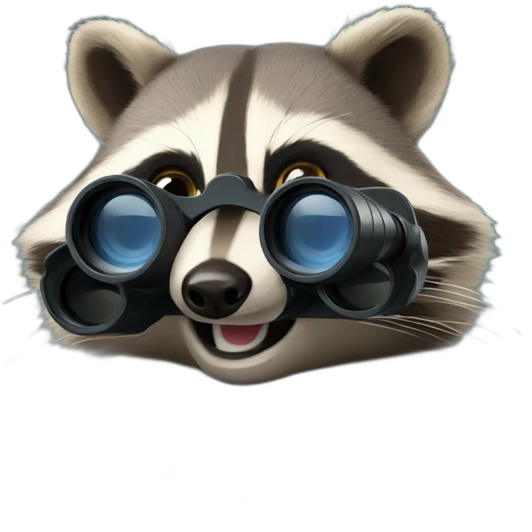 Raccoon with binoculars  emoji