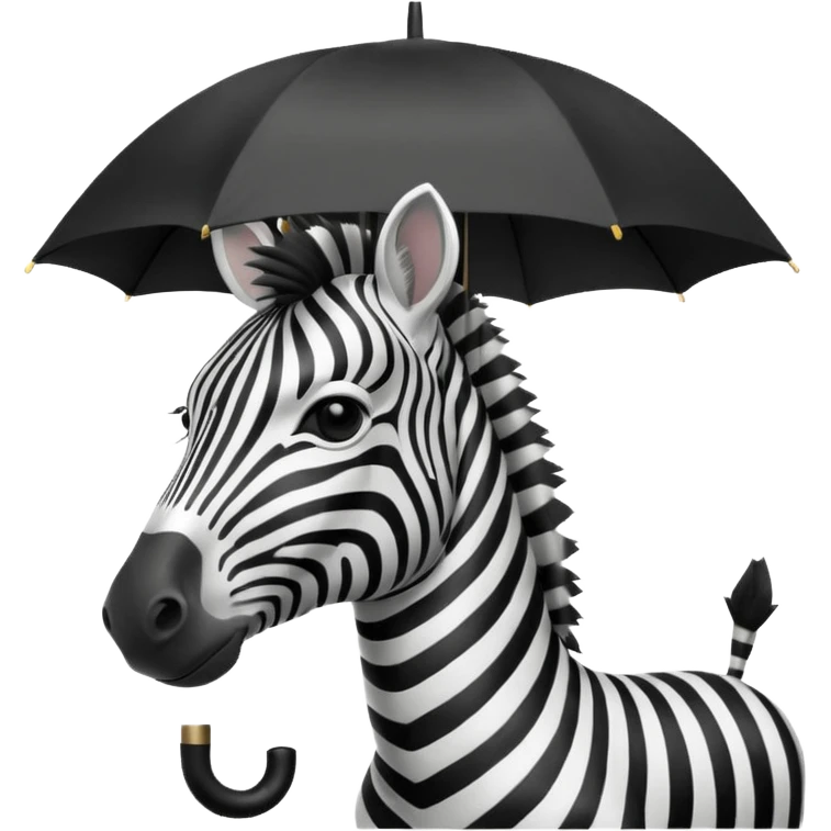 zebra with umbrella closeup view emoji
